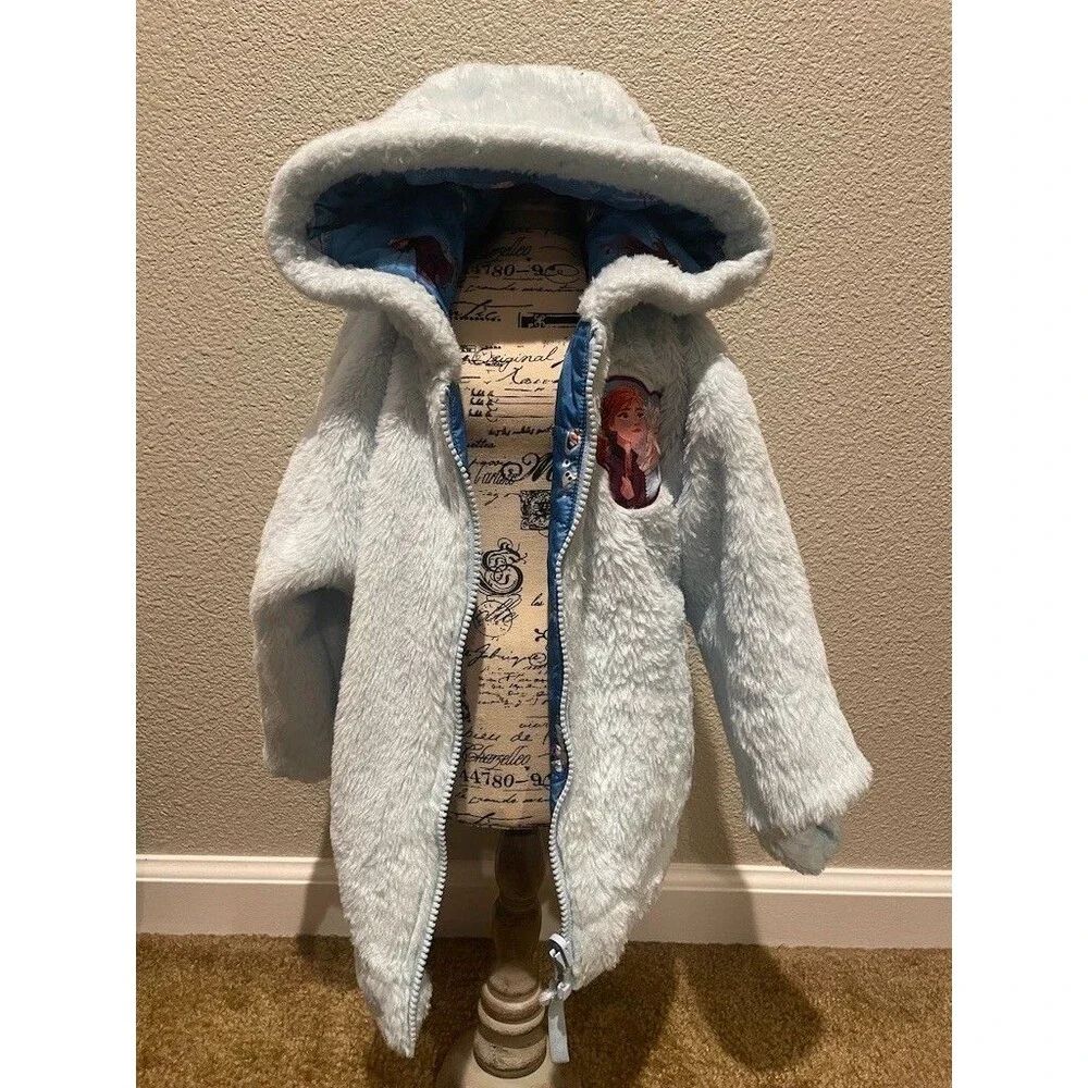 Disney Frozen Reservable (Blue & Light Blue) Puffer Jacket with Print Size 6